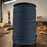 Navy blue 5 mm round leather craft cord