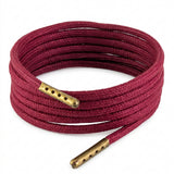 Burgundy wax cotton shoelaces and Boot laces