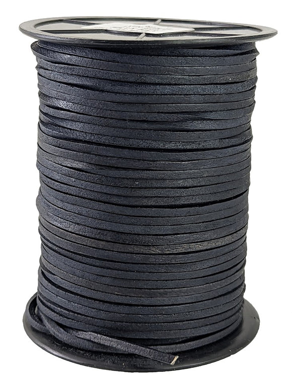 Navy Blue 3 mm square leather cord.