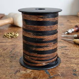 Black and Brown 5 mm wide flat leather cord