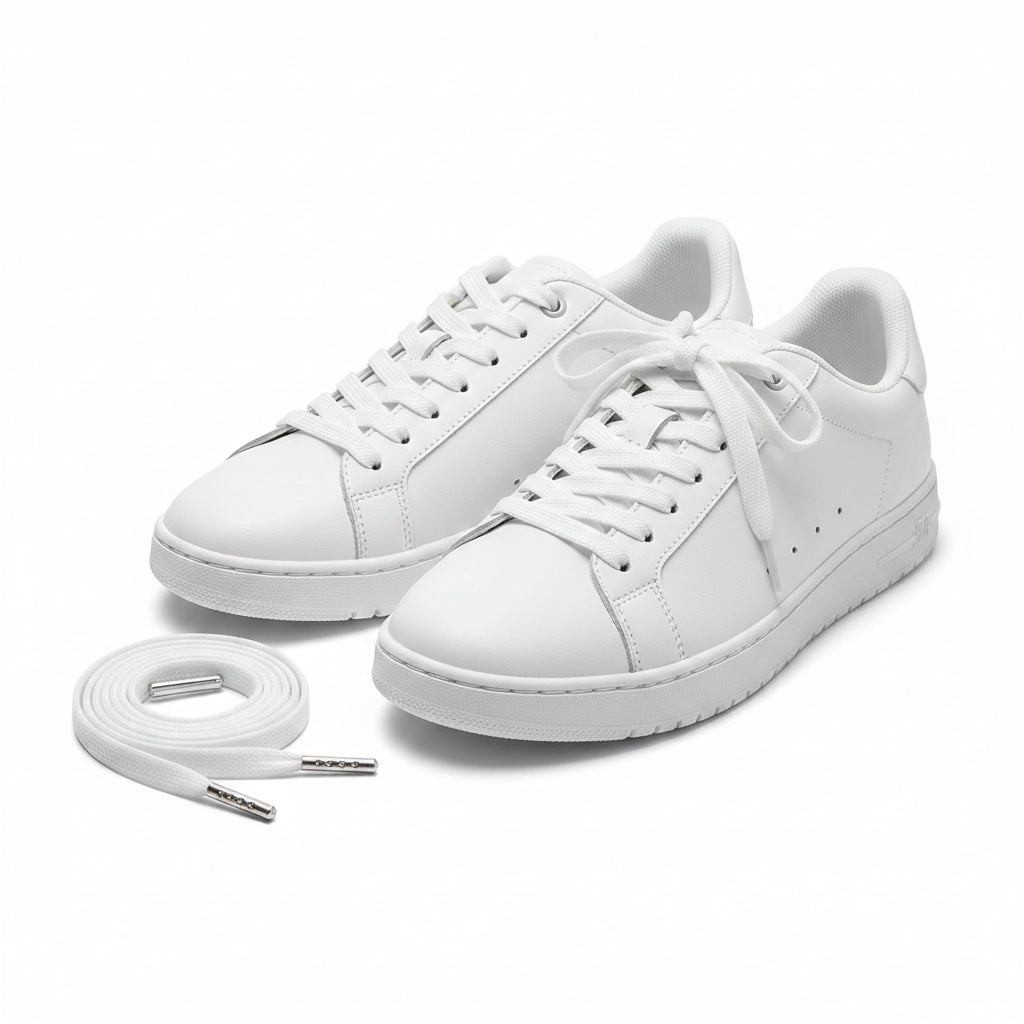 White sneaker trainer laces 8mm ide cotton