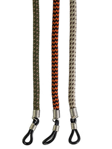 Glasses cords 4 mm round in Green Orange & Beige.
