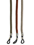 Glasses cords 4 mm round in Green Orange & Beige.