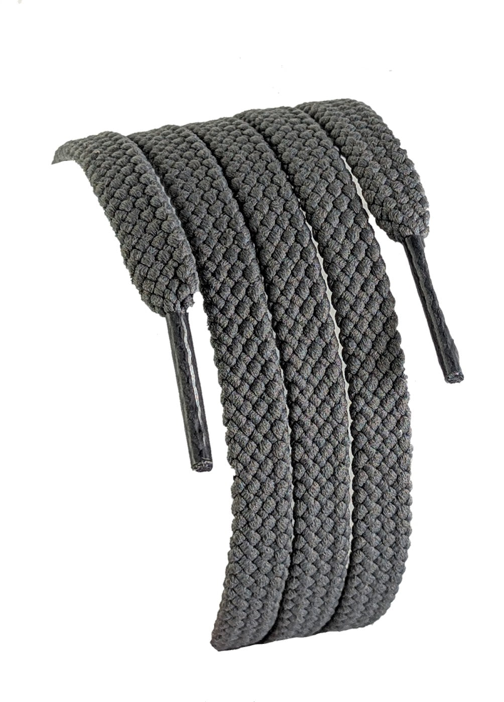 Grey flat shoelaces and Boot laces 8 mm wide
