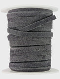 Grey Flat suede Leather cord  5 mm wide