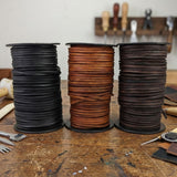 Black Brown and Dark Brown leather craft cord wire 4 mm Square