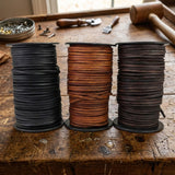 Black and brown 4 mm square leaher cord