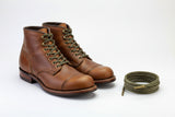 Green wax  cotton 4 mm round shoelaces and boot laces