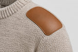 light brown shoulder repair patch leather