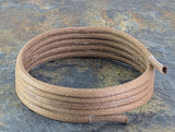Light Brown wax cotton shoelaces and Bot laces with plastic tips 3 mm round