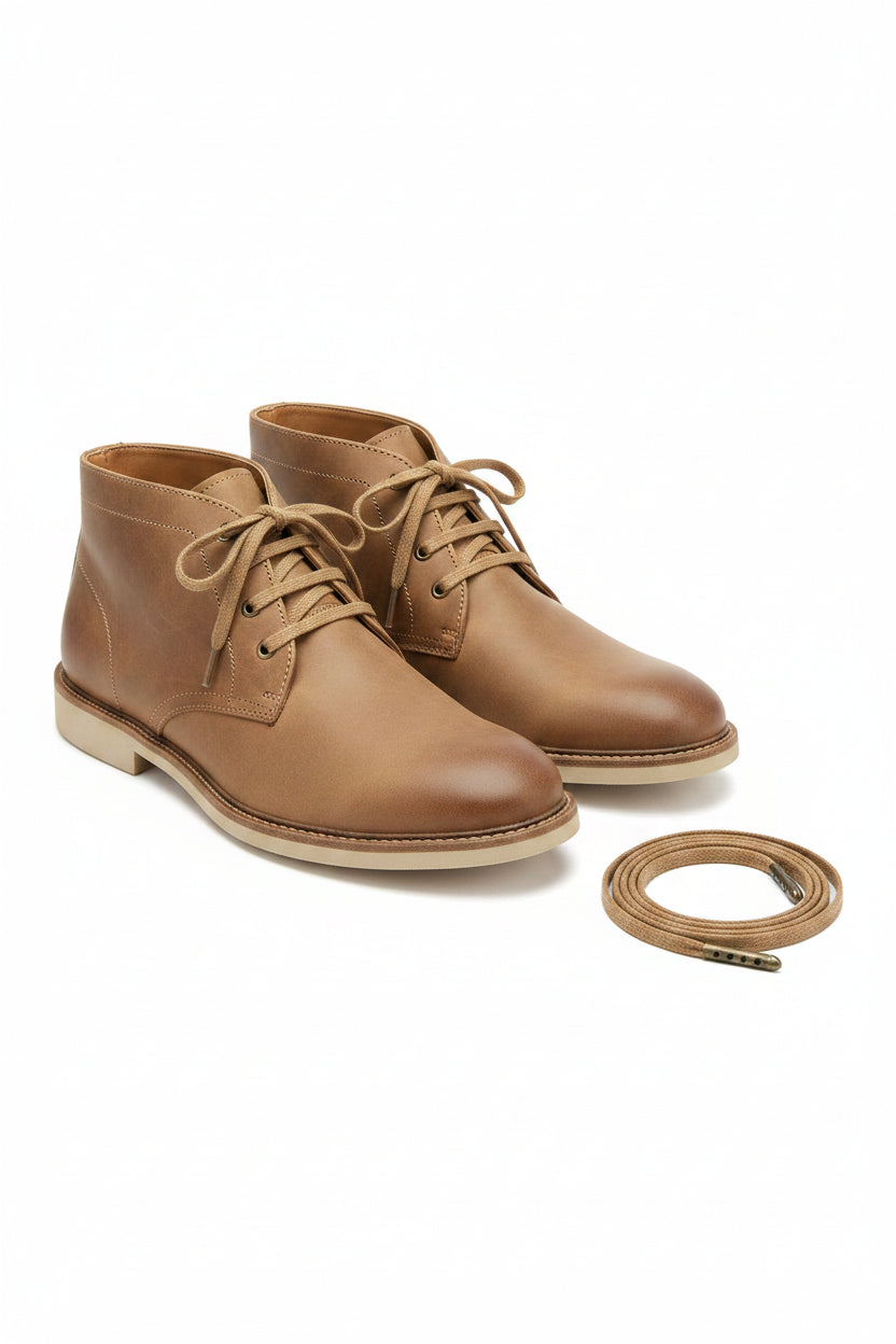 brown wax cotton 4mm wide flat shelaces ad boot laces