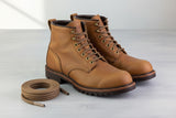 Light brown shoelaces and Boot laces wax cotton.