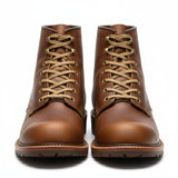 Light brown 8 mm wide flat wax cotton shoelaces & Boot laces