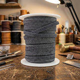 Grey suede leather cord 5 mm wide.