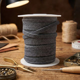 Grey Flat suede Leather cord  5 mm wide