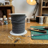 Grey Flat suede Leather cord  5 mm wide