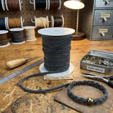 Grey Flat suede Leather cord  5 mm wide
