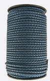 Braided navy leaher Craft cord 5 mm round