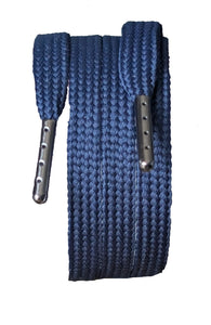 Shoelaces Boot laces navy ble 9 mm wide fla laces.
