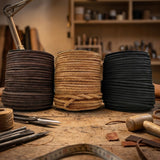 Light brown Black & Brown 4 mm Round  antique look Leather Cord