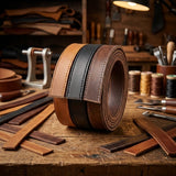 Black and brown leather craft cord 10 mm wide