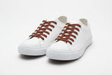 orange and black shoelaces 