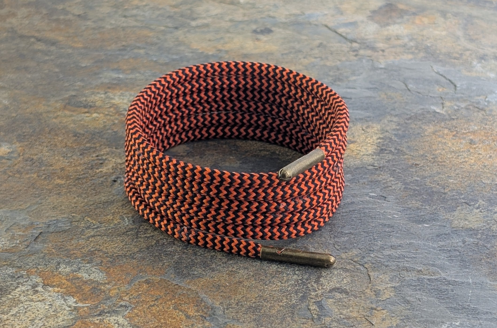 Shoelaces and Boot round Laces Black and Orange fleck