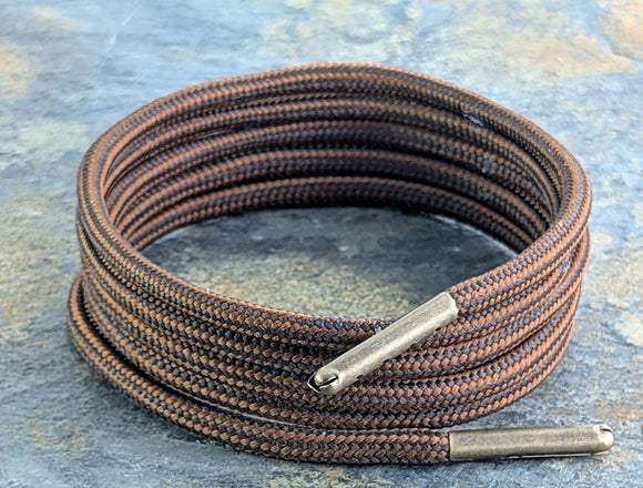 Brown and Beige 5 mm rund shoelaces and boot laces.