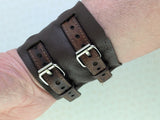 Wrist supports Leather Unisex Brown Twin Buckle fastening