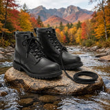 Black braided 6 mm round shoelaces & Boot laces