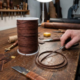 Leather Cord flat 3 mm X 1.0 mm Peanut brown