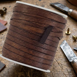 Brown 5 mm wide flat leather cord