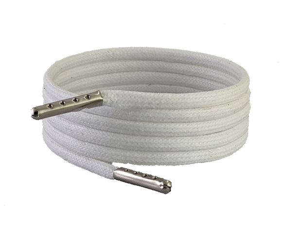 White 4 mm round Shoelaes & Boot laces