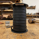 Black Flat Decorative leather cord 10 mm x 2 mm