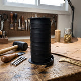 Black Flat Decorative leather cord 10 mm x 2 mm