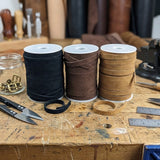 Black and brown 10 mm wide suede leather