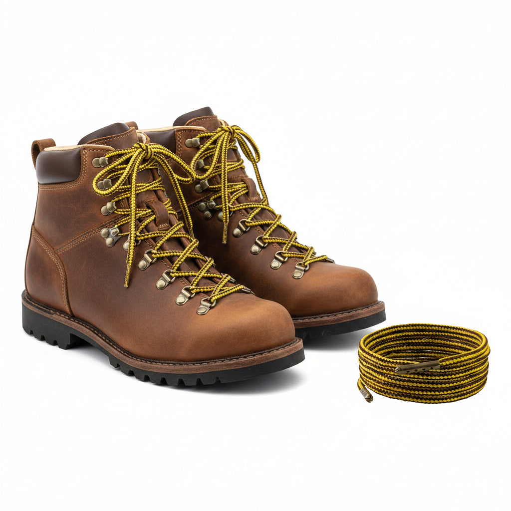 Gold and Brown strip shoelaces and Boot laces sizes from 45 cm-300 cm