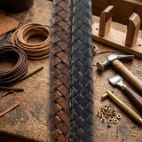 Black or brown woven leather cord