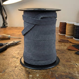 Grey Flat suede leather cord 10 mm wide
