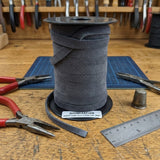 Grey Flat suede leather cord 10 mm wide