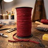 Red Flat suede leather cord  5 mm wide