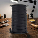 Black flat Leather crat cord 10 mm wide x 1 mm