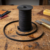 Black flat Leather crat cord 10 mm wide x 1 mm