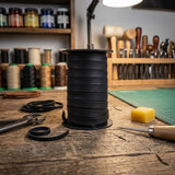 Black flat Leather crat cord 10 mm wide x 1 mm