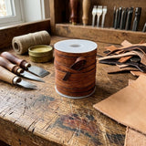 Distressed Light Brown flat Leather cord 5 mm wide x 1.0 mm thick