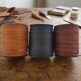 Black and brown 4mm round leather cord