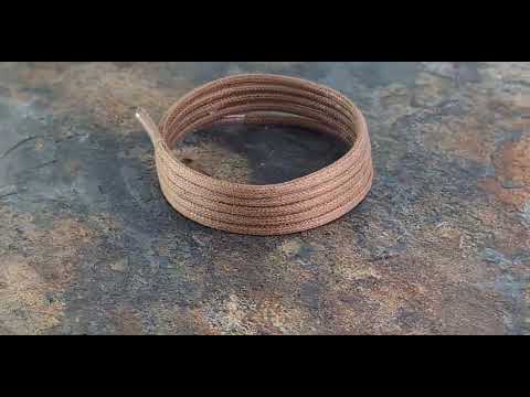 Shoelaces & Boot Laces  Brown waxed cotton 3 mm round withclear lace tips