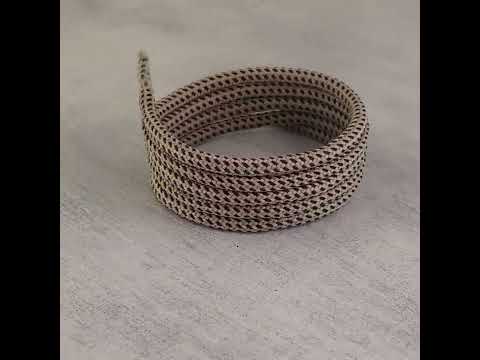 Shoelaces & Boot Laces Beige with Brown Fleck round with clear lace tips