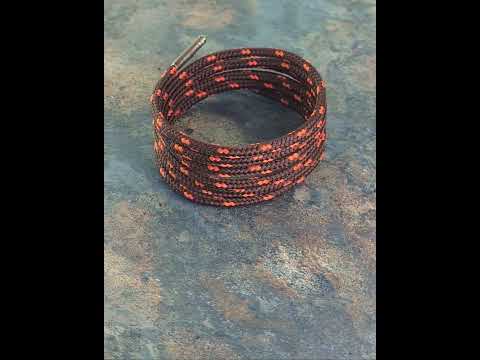 Brown with orange fleck shoelaces and Boot Laces.