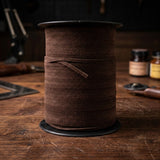 Flat leather suede leather cord Brown 5 mm wide